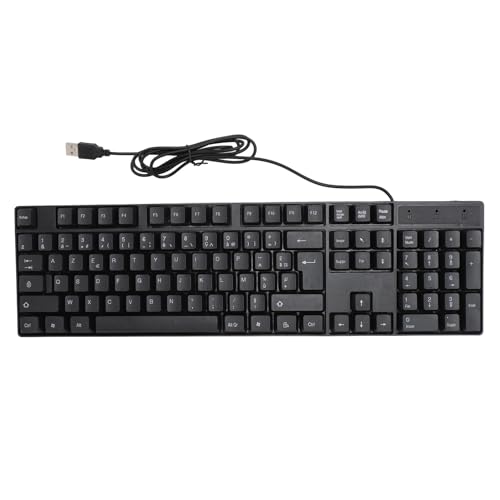 Luqeeg Tastatur mit 104 Tasten, Minderheitensprache, Ergonomisches Design, Kabelgebundene USB-Gaming-Tastatur mit Praktischem Anschluss, Langlebiges ABS-Material für (Französisch) von Luqeeg
