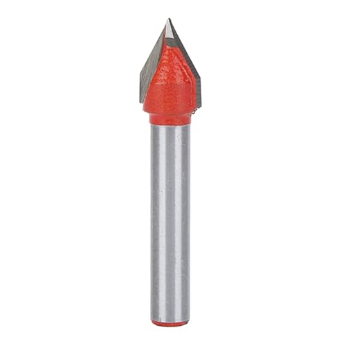 Luqeeg V Groove Router Bit, 60 ° Mm 1/4 "Cutter -Werkzeug, V -Form Wolfram Stahl CNC Router Bits Zubehör für das Rillen in Holzbearbeitungsprojekten von Luqeeg