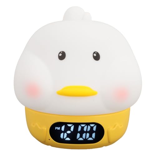Silikon Wiederaufladbare Entenzachtlicht, Niedliche Enten -Wecker -Nachtlicht, mit Timing, Stütze Zwei Alarmeinstellungen, Tiertischlampe Wecker für Teen Girls Jungen von Luqeeg