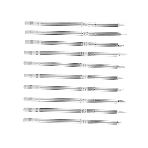 T12 Serie Lötkolbenspitzen, 10 Arten Lötspitzen Schweißwerkzeug für Lötungen Bei Niedrigen Temperaturen Schnellheiz-Ersatzspitze für FX-951 Rework Station (10 Packungen) von Luqeeg