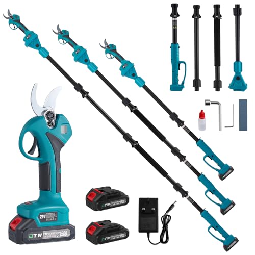 Akku Astschere Teleskop mit 2.4m Reichweite, 2-IN-1 800W Elektrische Gartenschere mit Teleskopstiel, 2 x 21V 1500mAh Akkus, LCD-Anzeige, Bürstenloser Motor für Gartenarbeit, Obstbäume Akku Astschere Teleskop mit 2.4m Reichweite, 2-IN-1 800W Elektrische Gartenschere mit Teleskopstiel, 2 x 21V 1500mAh Akkus, LCD-Anzeige, Bürstenloser Motor für Gartenarbeit, Obstbäume von Luqixcey