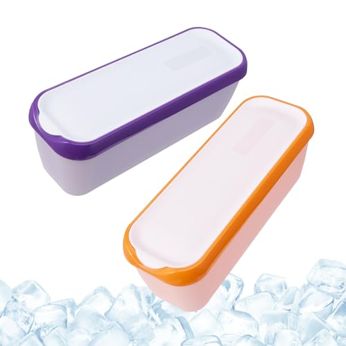 Eisbehälter für Speiseeis 1,5L 2er-Set Eis Aufbewahrungsbehälter Gefrierdosen Hausgemachte Eiscreme Behälter Mit Deckel, Stapelbare Wiederverwendbare Eis-Container für Eis Fruchteis Joghurt Eiscreme von Luqixcey