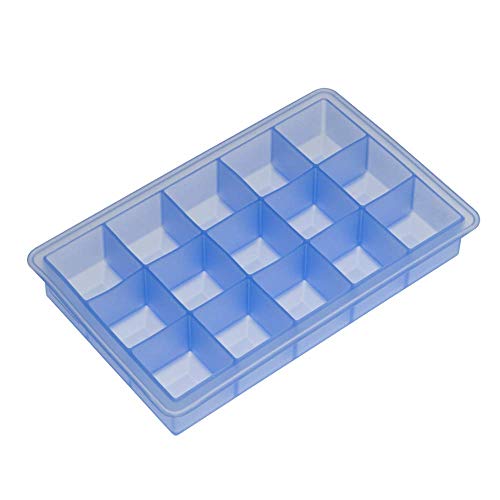 Lurch 10450 Eiswürfelbereiter Würfel für 15 Eiswürfel (3 x 3 cm) aus 100% BPA-freiem Premium-Platin-Silikon, eisblau, Blau von Lurch AG (FO)