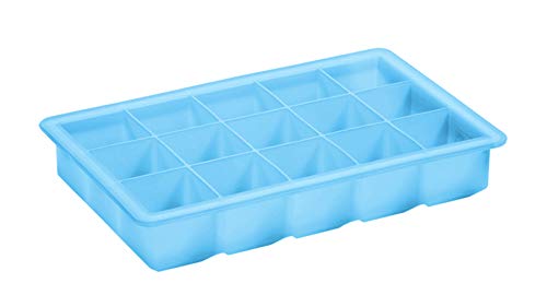Lurch 10450 Eiswürfelbereiter Würfel für 15 Eiswürfel (3 x 3 cm) aus 100% BPA-freiem Premium-Platin-Silikon, eisblau, Blau von Lurch AG (FO)
