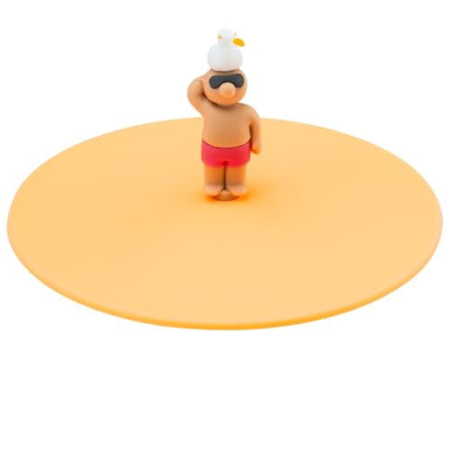 LURCH Mein Deckel Beach Friends Sam Seagull – Einzigartige Silikondeckel für Gläser, BPA-frei, spülmaschinengeeignet, wiederverwendbar, Silikon von Lurch