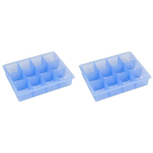 Lurch 10465 Eiswürfelform Whisky für 12 Eiswürfel je 4 cm aus 100% BPA-freiem Premium-Platin-Silikon eisblau (Packung mit 2) von Lurch