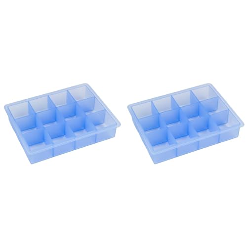 Lurch 10465 Eiswürfelform Whisky für 12 Eiswürfel je 4 cm aus 100% BPA-freiem Premium-Platin-Silikon eisblau (Packung mit 2) von Lurch