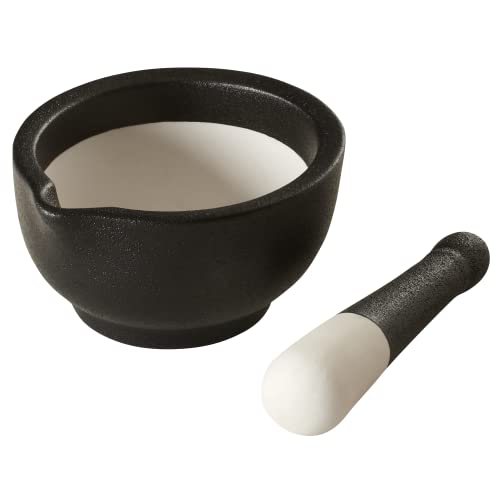 Lurch 210152 Mörser & Stößel Porzellan ideal zum Zerkleinern, Mahlen und Anmischen von Gewürzen, Kräutern, Pasten und vielem mehr, Schwarz Lurch 210152 Mörser & Stößel Porzellan ideal zum Zerkleinern, Mahlen und Anmischen von Gewürzen, Kräutern, Pasten und vielem mehr, Schwarz von Lurch