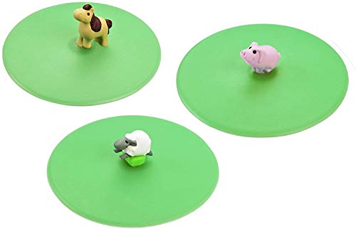 Lurch 210194 Mein Deckel Hoftiere 3er Set (Schwein, Pony, Schaf), Glasabdeckungen aus 100% BPA-freiem Platin Silikon, Ø 10,5cm, Grün Lurch 210194 Mein Deckel Hoftiere 3er Set (Schwein, Pony, Schaf), Glasabdeckungen aus 100% BPA-freiem Platin Silikon, Ø 10,5cm, Grün von Lurch
