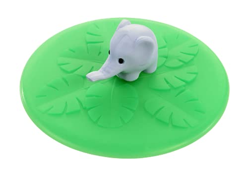 Lurch 210837 Mein Deckel Wild Life Elefant, Glasabdeckung aus BPA-freiem Premium-Platin-Silikon, Ø 10,5cm von Lurch