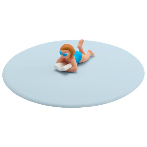 Lurch 210848 Mein Deckel Beach Girls Berta Buch, Glasabdeckung aus BPA-freiem Premium-Platin-Silikon, Ø 10,5cm, Hellblau von Lurch