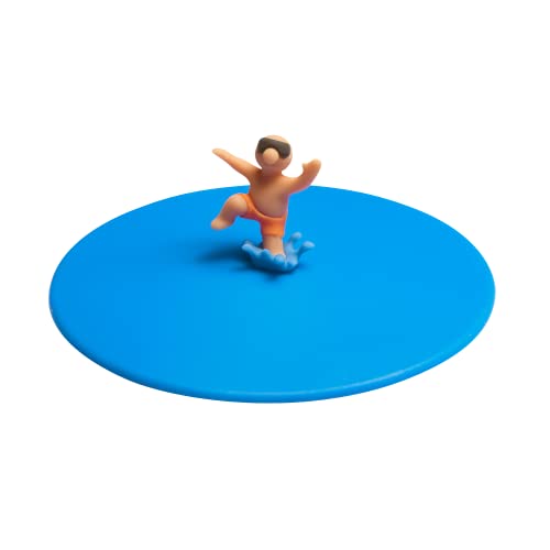 Lurch 210889 Mein Deckel Splash Freddy Freestyle, Glasabdeckung aus 100% BPA-freiem Premium-Platin-Silikon, Ø 10,5cm, Blau von Lurch