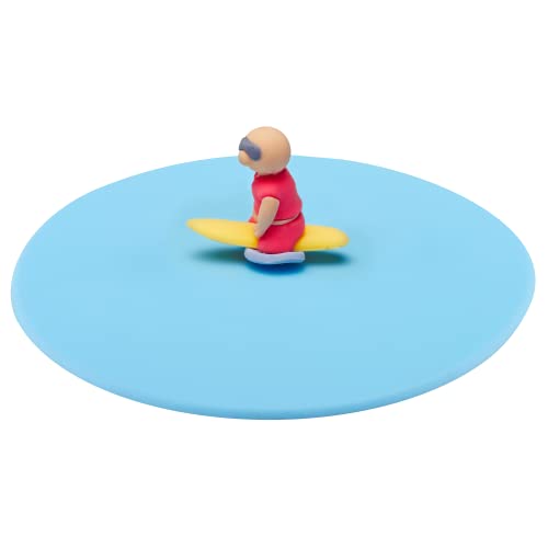 Lurch 210897 Bobby Board Mein Deckel Strandwache Glasabdeckung aus 100% BPA-freiem Premium-Platin Silikon, Ø 10,5cm, Blau von Lurch