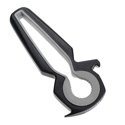 Lurch 240330 Multiöffner für Kronkorken, Schraubdeckel, Vakuumgläser und mehr, aus Kunststoff, Schwarz , Grau von Lurch