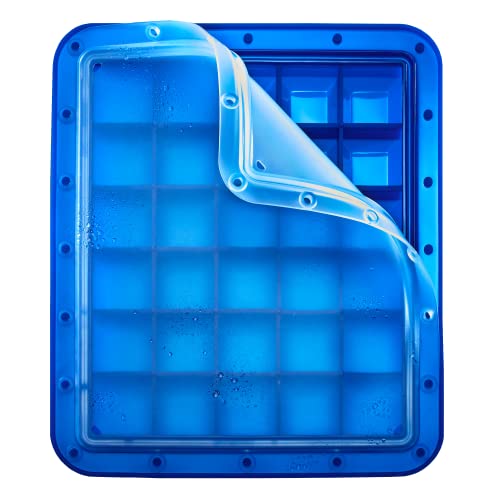 Lurch 240755 Ice Former Arctic Würfel 3cm blau Eiswürfelform für 30 Eiswürfel mit transparentem Deckel blau von Lurch