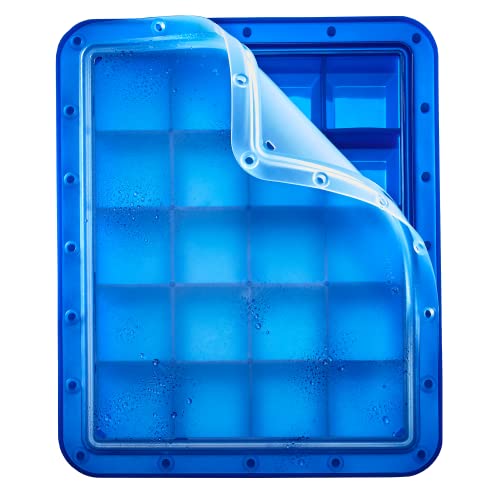 Lurch 240760 Ice Former Arctic Würfel 4cm blau Eiswürfelform für 20 Eiswürfel mit transparentem Deckel blau von Lurch