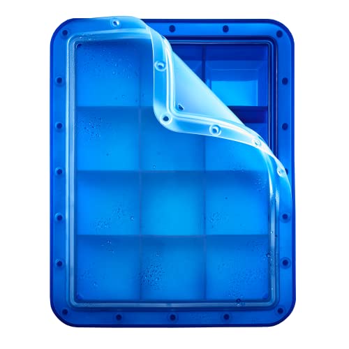 Lurch 240765 Ice Former Arctic Würfel 5cm blau Eiswürfelform für 12 Eiswürfel mit transparentem Deckel blau von Lurch