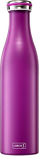 Lurch 240860 Isolierflasche/Thermoflasche für heiße und kalte Getränke aus doppelwandigem Edelstahl 0,75l, purple von Lurch