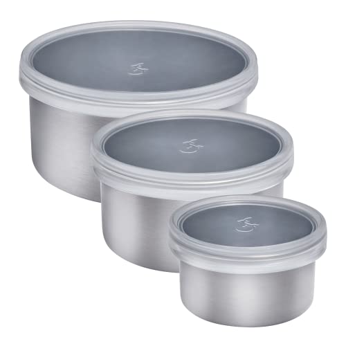 Lurch 240885 Minidosen aus Edelstahl mit transparentem Silikondeckel 3er Set 400ml, 200ml, 100ml Lurch 240885 Minidosen aus Edelstahl mit transparentem Silikondeckel 3er Set 400ml, 200ml, 100ml von Lurch