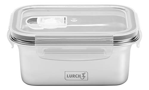 Lurch 240890 Lunchbox Safety/Aufbewahrungsbox aus hochwertigem Edelstahl mit BPA-freiem Kunststoffdeckel 500ml von Lurch