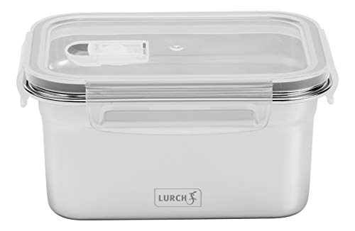 Lurch 240892 Lunchbox Safety/Aufbewahrungsbox aus hochwertigem Edelstahl mit BPA-freiem Kunststoffdeckel 1000ml von Lurch