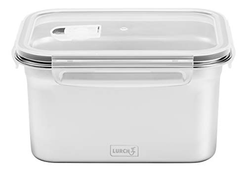 Lurch 240895 Lunchbox Safety/Aufbewahrungsbox aus hochwertigem Edelstahl mit BPA-freiem Kunststoffdeckel 2000ml von Lurch