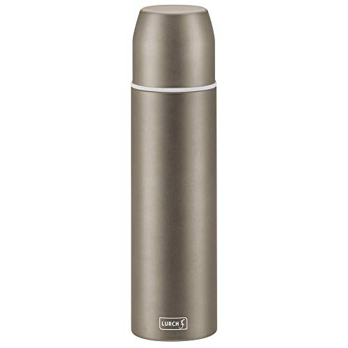 Lurch 240918 Isolier-Flasche aus doppelwandigem Edelstahl mit Becher 0,75l earth grey, 18/8 von Lurch