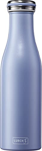 Lurch 240940 Isolierflasche / Thermoflasche für heisse und kalte Getränke aus doppelwandigem Edelstahl 0,5l, pearl blue von Lurch