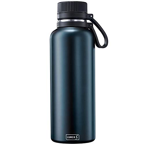 Lurch 240975 Outdoor Isolierflasche / Thermoflasche für heiße und kalte Getränke aus doppelwandigem Edelstahl 1,0l, midnight blue von Lurch