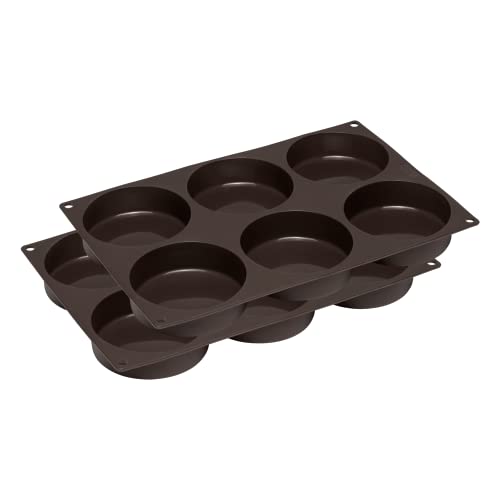 Lurch 585081 FlexiForm Burger Buns 2er Set / 2 Backformen aus Silikon für je 6 Pattys (10cm), Braun von Lurch