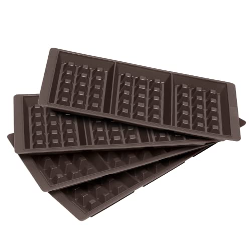Lurch 585084 FlexiForm Waffel 2er Set / 4 Backformen aus 100% BPA-freiem Platin Silikon (3 Fach, 4er Set), Braun von Lurch