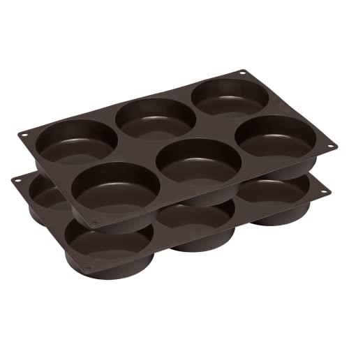 Lurch 585086 FlexiForm Burger Buns 2er Set / 2 Backformen aus Silikon für 8,5 cm Pattys, Braun von Lurch