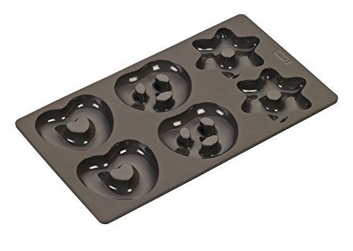 Lurch 65033 FlexiForm Keksform Lebkuchen (Brezeln Herzen Sterne) / Backform für Kekse 17 x 30 cm aus 100% BPA-freiem Platin Silikon, braun von Lurch