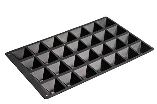 Lurch 67209 FlexiGastro Backform aus 100% BPA-freiem Platin Silikon28er Pyramide, schwarz, 53 x 32,5 cm, Gastronomie von Lurch