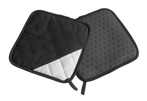 Lurch 70091 Topflappen/ Untersetzer 2er Set aus 100% BPA-freiem Platin Silikon, Polyester und Baumwolle, schwarz Lurch 70091 Topflappen/ Untersetzer 2er Set aus 100% BPA-freiem Platin Silikon, Polyester und Baumwolle, schwarz von Lurch