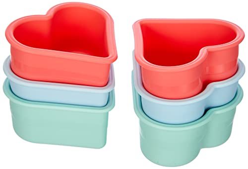 Lurch 83019 FlexiForm Muffin-Herzen 6er Set Pastel Mix / Backformen für kleine Herzen aus 100% BPA-freiem Platin Silikon von Lurch