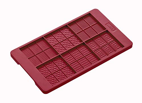 Lurch 83091 FlexiForm Schoko-Täfelchen / Gussform für kleine Schokoladentafeln, ruby, Rubinrot von Lurch