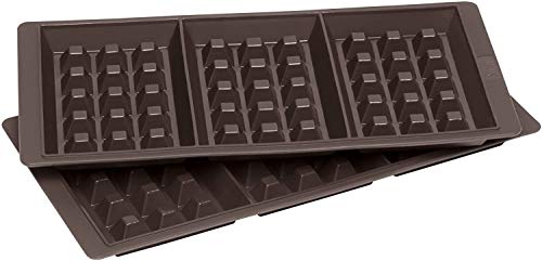 Lurch 85084 FlexiForm Waffel / Backform aus 100% BPA-freiem Platin Silikon (3 Fach, 2er Set) , Braun, 29 x 15 x 3 cm von Lurch