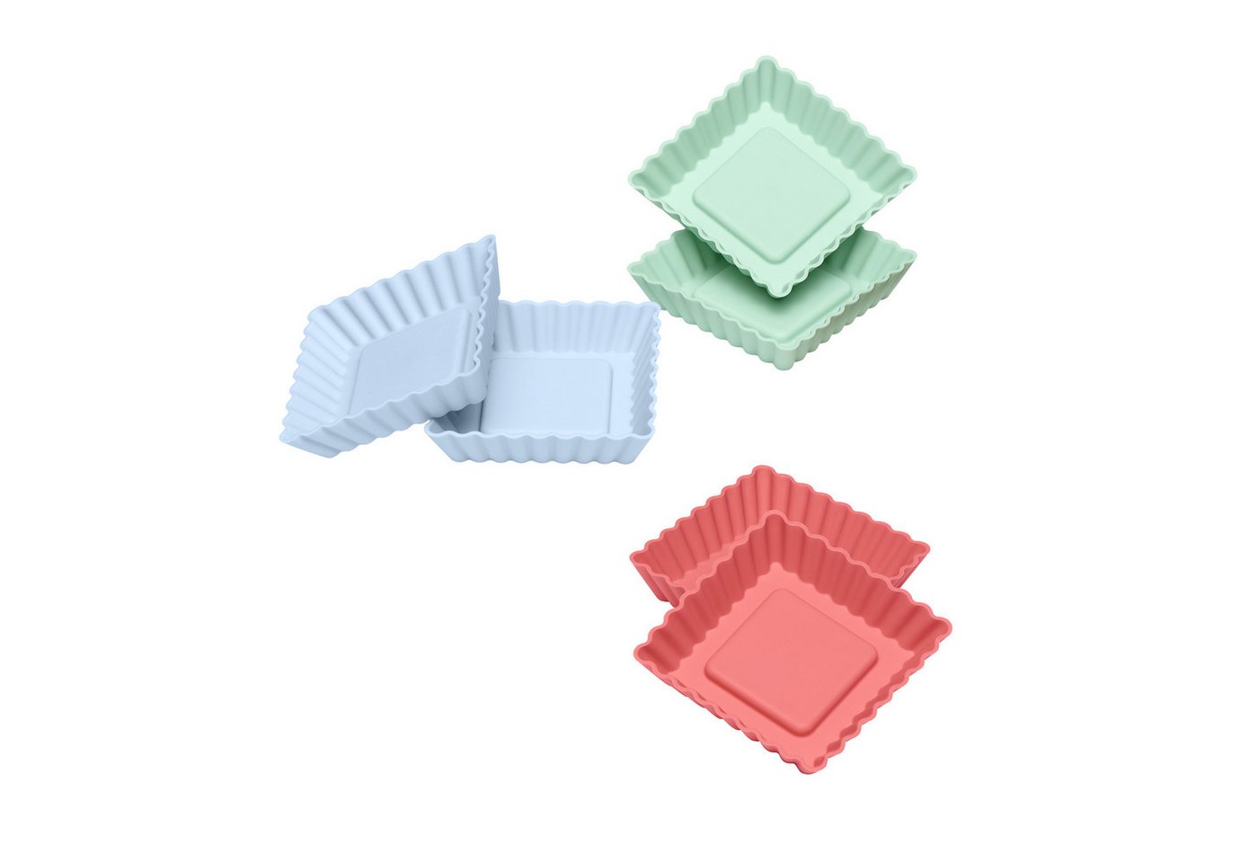 Lurch Backform Tortelett Quader Silikon 6er Set Pastelfarben Mix, (6-tlg) von Lurch