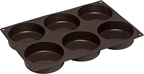 Lurch 85081 FlexiForm Burger Buns / Backform aus Silikon für 10 cm Pattys, 6-Fach, Braun von Lurch