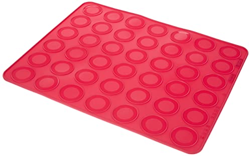 Lurch 83020 FlexiForm Backmatte Macaron / Backmatte für 42 Kekse aus aus 100% BPA-freiem Platin-Silikon, ruby, 38 x 30 x 0.2 cm von Lurch