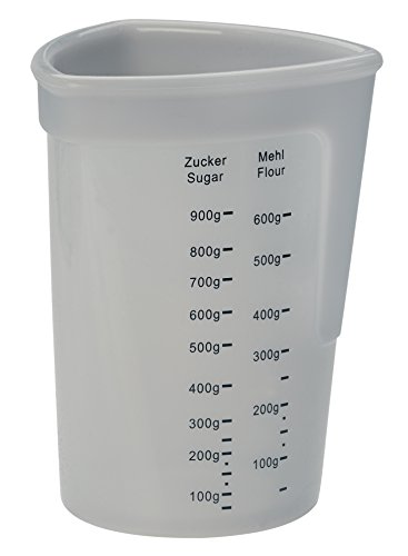 Lurch 70260 Messbecher aus 100% BPA-freiem Platin Silikon 1l, mit Skalen für Flüssigkeiten, Mehl und Zucker, Transparent, 12.5 x 12.5 x 17 cm von Lurch