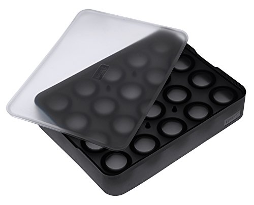 Lurch ICE FORMER Premium Eisbereiter aus Silikon mit Deckel für 20 Eiskugeln in der Größe 3cm, Schwarz, Kugel von Lurch