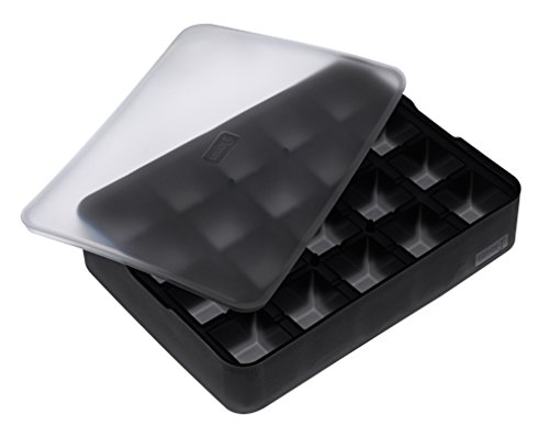 Lurch ICE FORMER Premium Eisbereiter aus Silikon mit Deckel für 20 Eiswürfel in der Größe 3cm, Schwarz, Würfel von Lurch