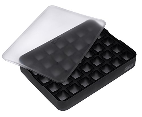 Lurch ICE FORMER Premium Eisbereiter aus Silikon mit Deckel für 35 Eiswürfel in der Größe 2cm, Schwarz, Würfel von Lurch