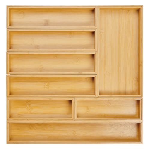 LURCH Organizer-System Box Bambus Set 8teilig mit acht praktischen, stapelbaren Aufbewahrungsboxen von Lurch