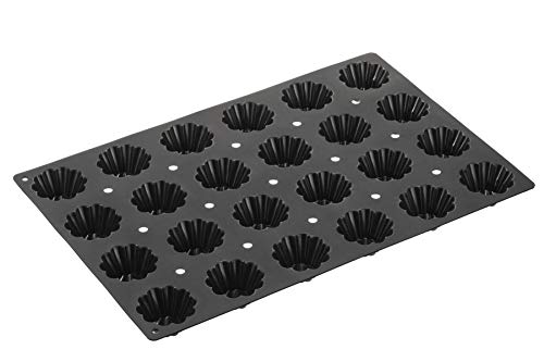 Lurch 67100 FlexiGastro Backform aus 100% BPA-freiem Platin Silikon 24er Briochette, schwarz, 60 x 40 cm, Gastronomie von Lurch