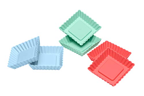 Lurch 83015 FlexiForm Tortelett Quader 6er Set Pastel Mix / kleine Backförmchen aus 100% BPA-freiem Platin Silikon, 8.5 x 8.5 x 2 cm Lurch 83015 FlexiForm Tortelett Quader 6er Set Pastel Mix / kleine Backförmchen aus 100% BPA-freiem Platin Silikon, 8.5 x 8.5 x 2 cm von Lurch