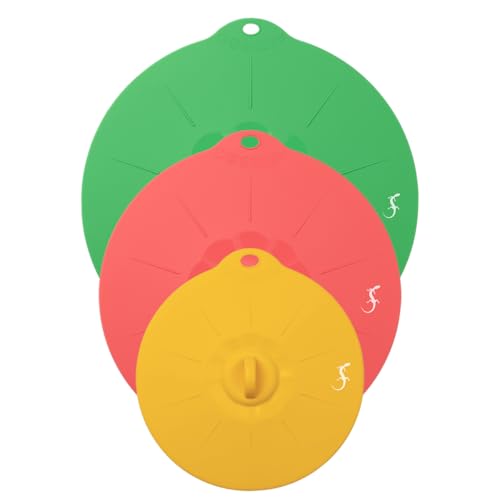 Lurch Universaldeckel 3er Set – Wiederverwendbare Silikondeckel (⌀16cm, 21cm, 25cm) – Lebensmittelecht, Dehnbar, Mikrowellen- & Spülmaschinengeeignet, Luftdicht & Nachhaltig von Lurch