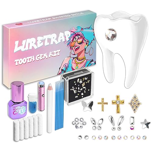 Luretrap DIY Tooth Gem Kit Zahnschmuck Set Y2K Trendiges 30-teiliges Kristallzahn-Edelstein-Set – Entfesseln Sie Ihr funkelndes Lächeln, NTGK-24462 von Luretrap